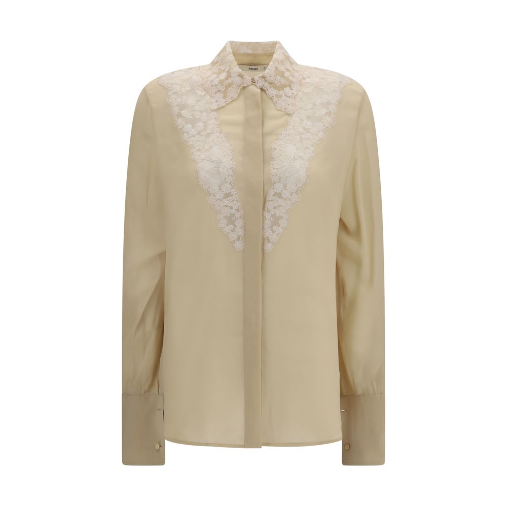 Fendi | Beige Silk Dress Shirt