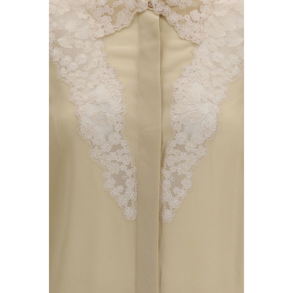 Fendi | Beige Silk Dress Shirt