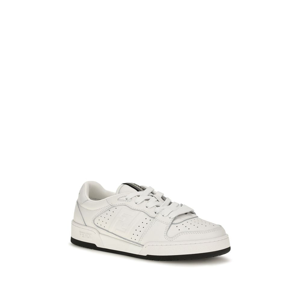 Fendi | White Calf Leather Bos Taurus Athletic Sneakers