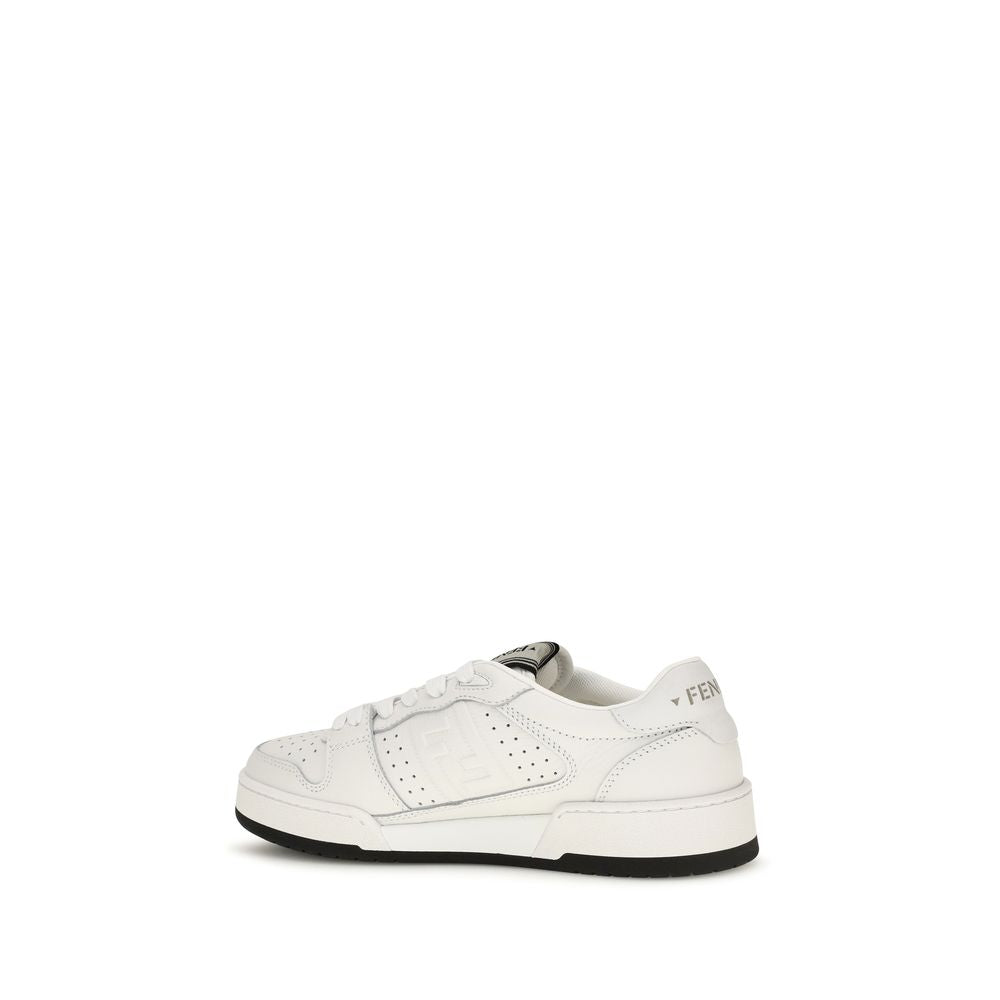 Fendi | White Calf Leather Bos Taurus Athletic Sneakers