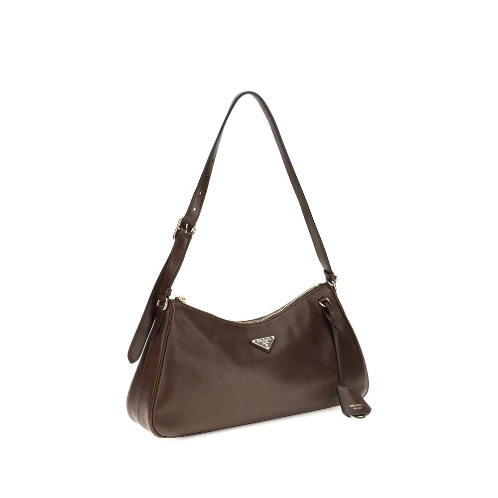 Prada | Brown Calf Leather Bos Taurus Shoulder Bag