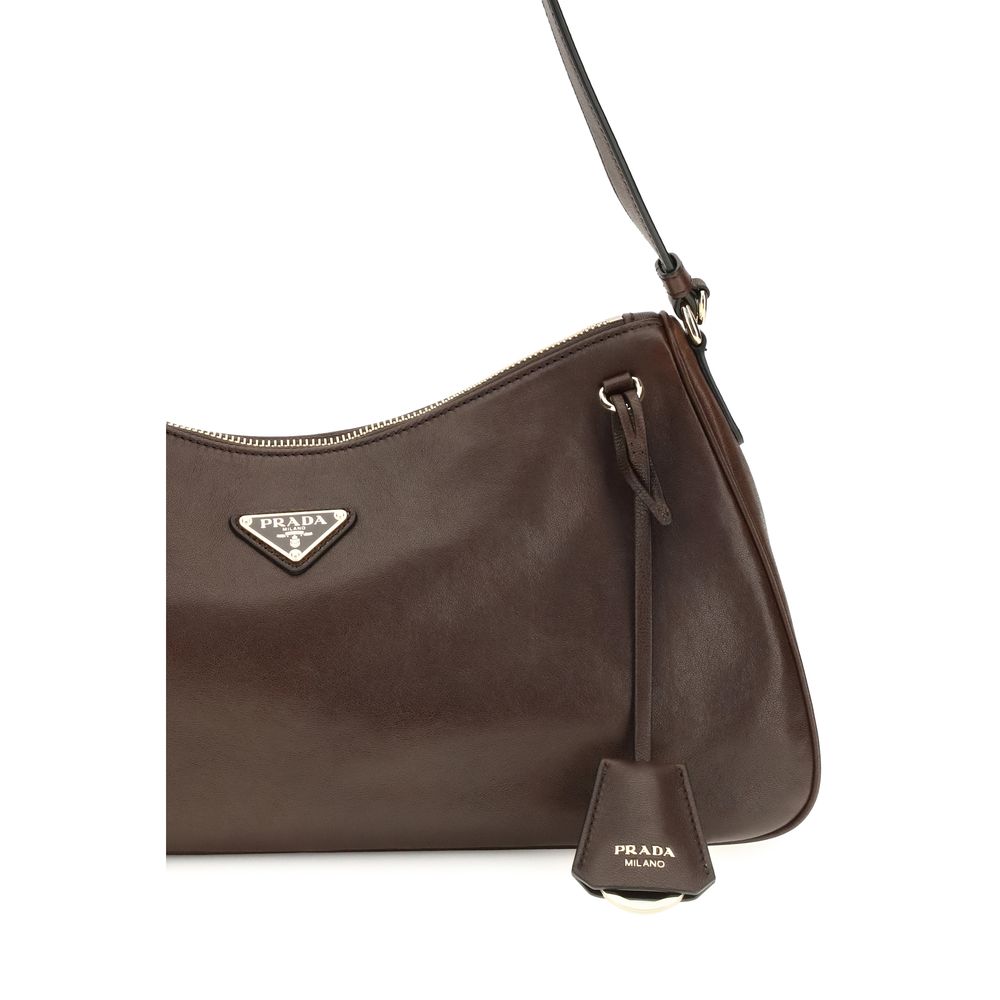 Prada | Brown Calf Leather Bos Taurus Shoulder Bag