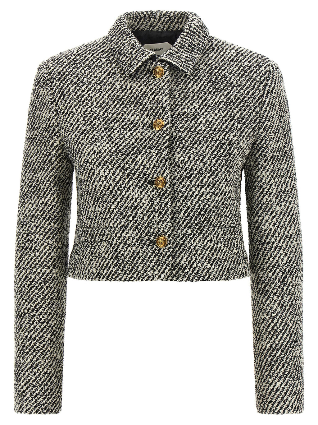 Versace | Bicolor Virgin Wool Full-Length Jacket