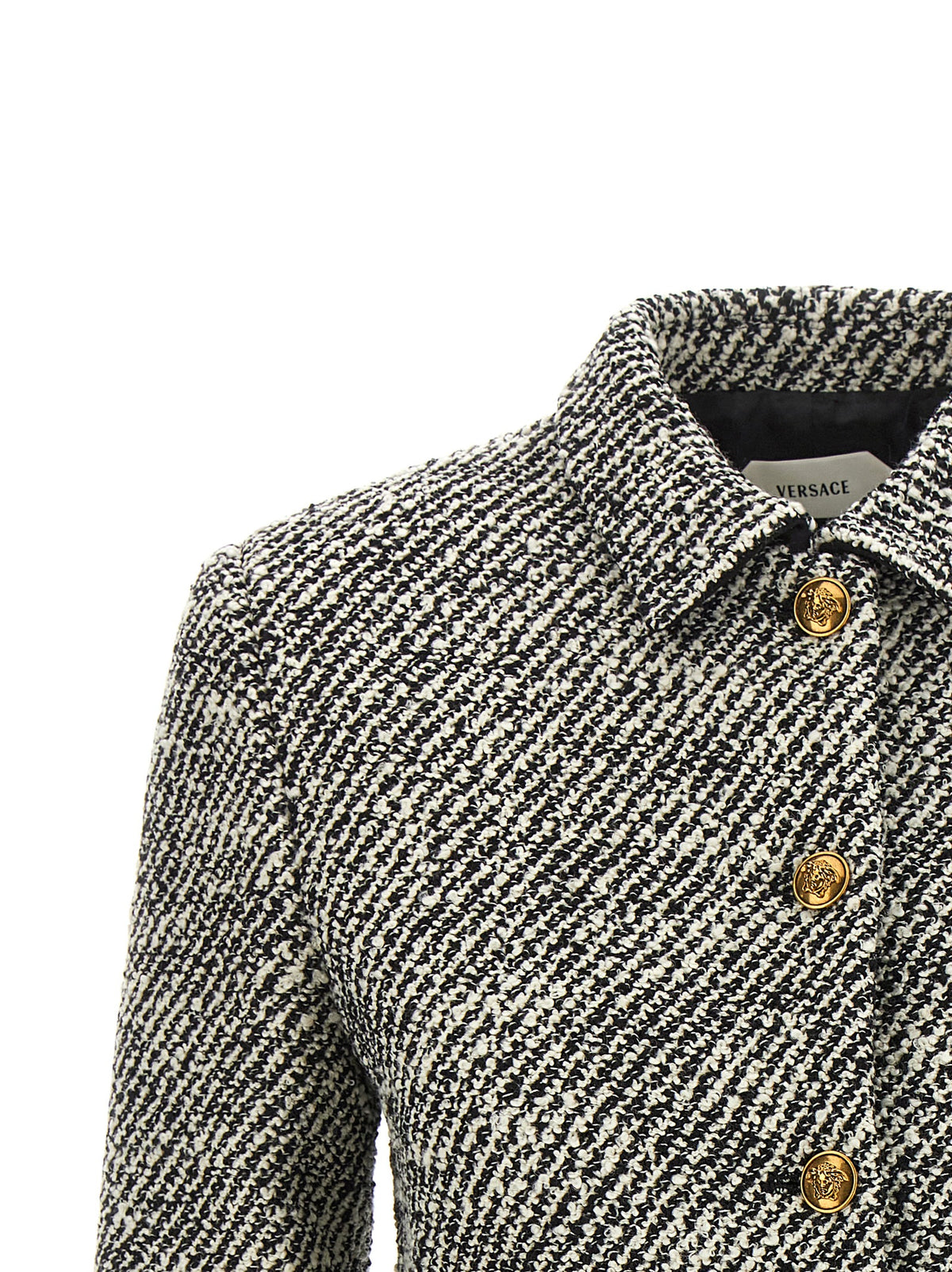 Versace | Bicolor Virgin Wool Full-Length Jacket