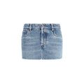 Miu Miu | Blue Cotton Mini Skirt
