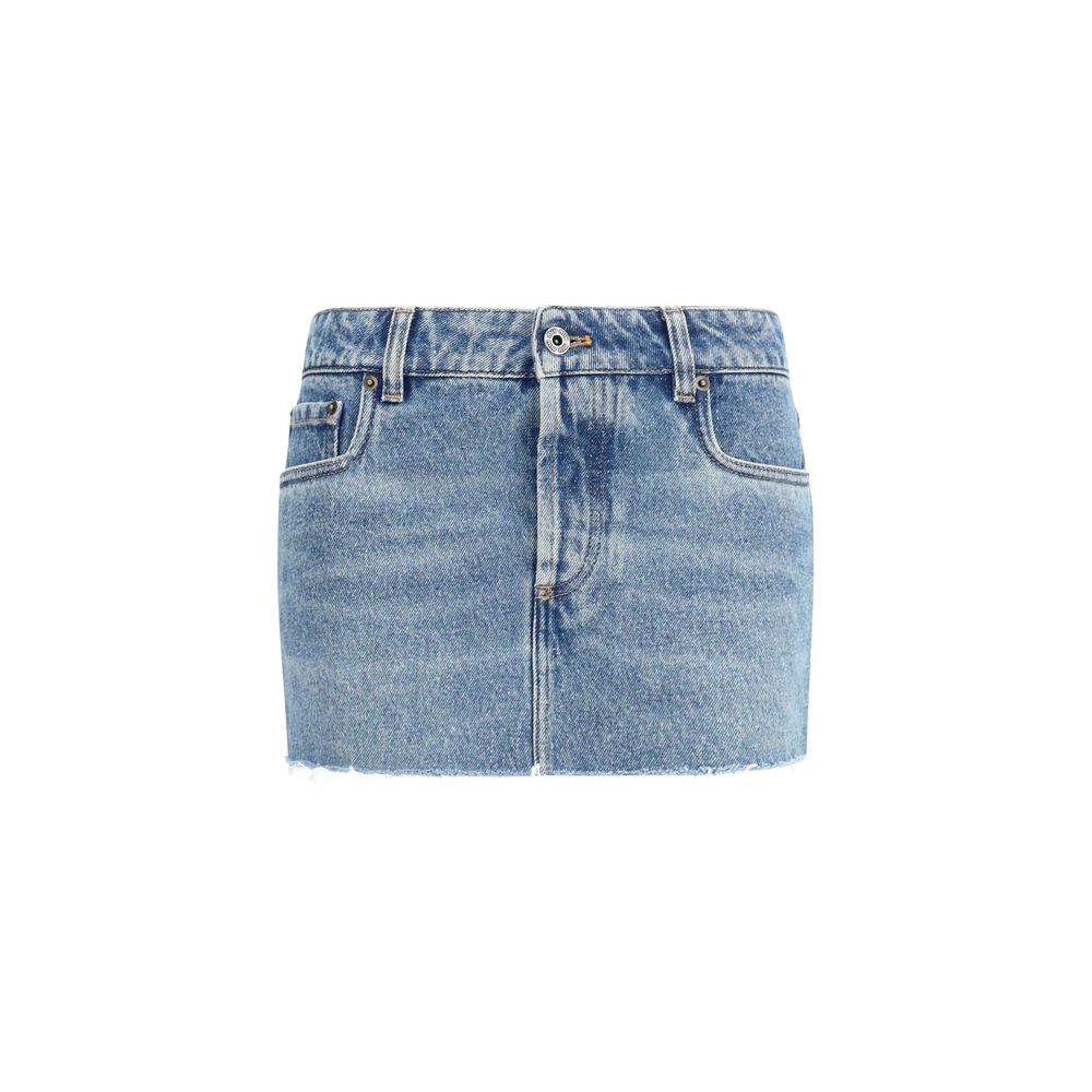Miu Miu | Blue Cotton Mini Skirt