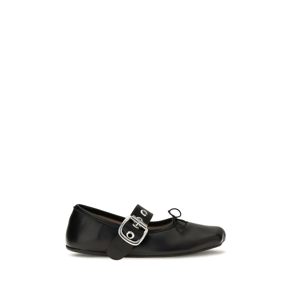 Vivienne Westwood | Black Calf Leather Bos Taurus Ballet Flats