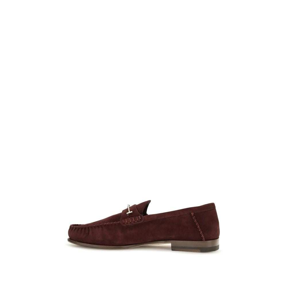 Tom Ford | Bordeaux Calf Leather Bos Taurus Slip-On Loafers