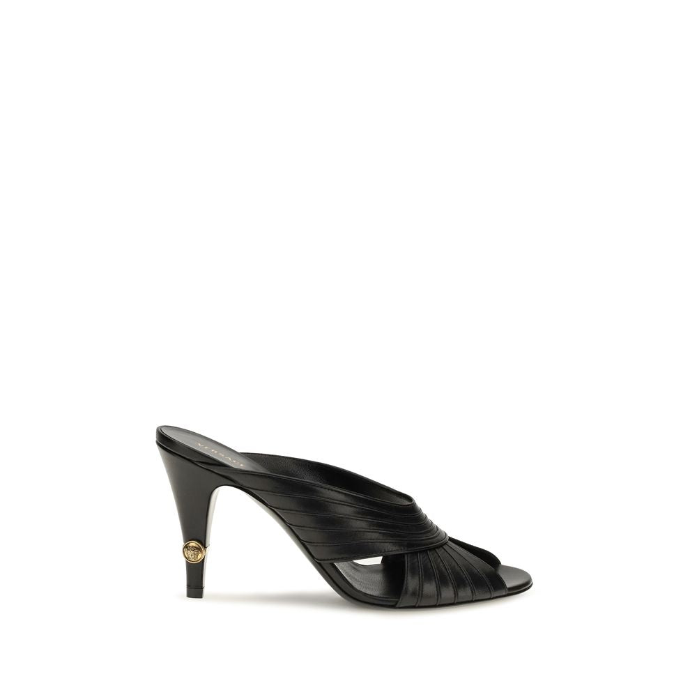 Versace | Black Lamb Ovis Aries Mules