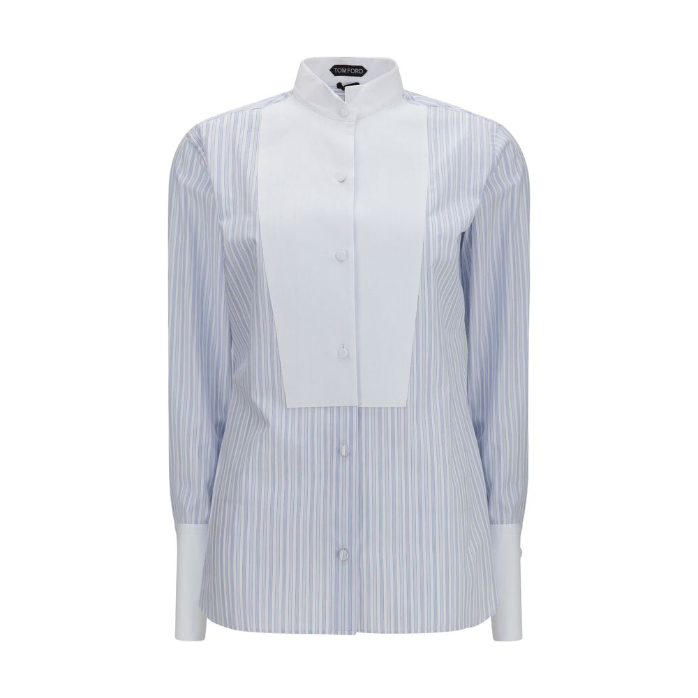 Tom Ford | Blue Cotton Pattern Shirt