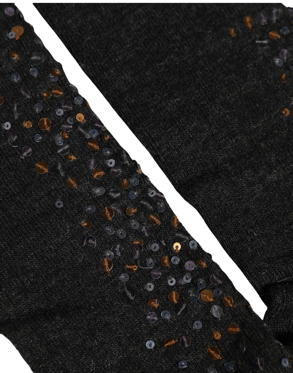 Dolce & Gabbana | Dark Gray Sequined Wool Knee High Accessory Socks