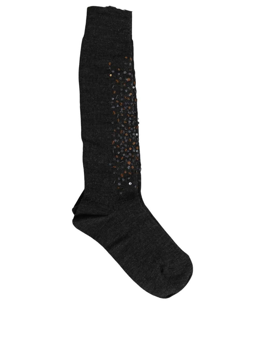 Dolce & Gabbana | Dark Gray Sequined Wool Knee High Accessory Socks
