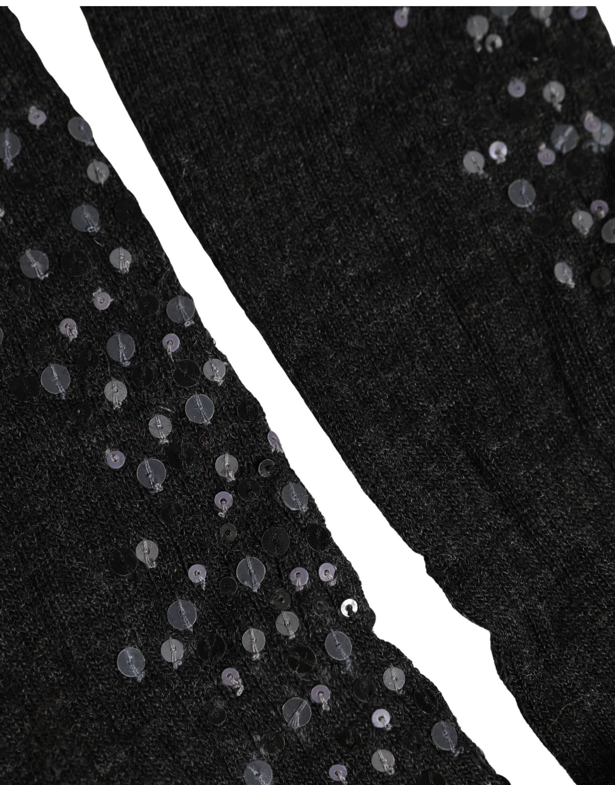 Dolce & Gabbana | Dark Gray Sequined Wool Knee High Accessory Socks