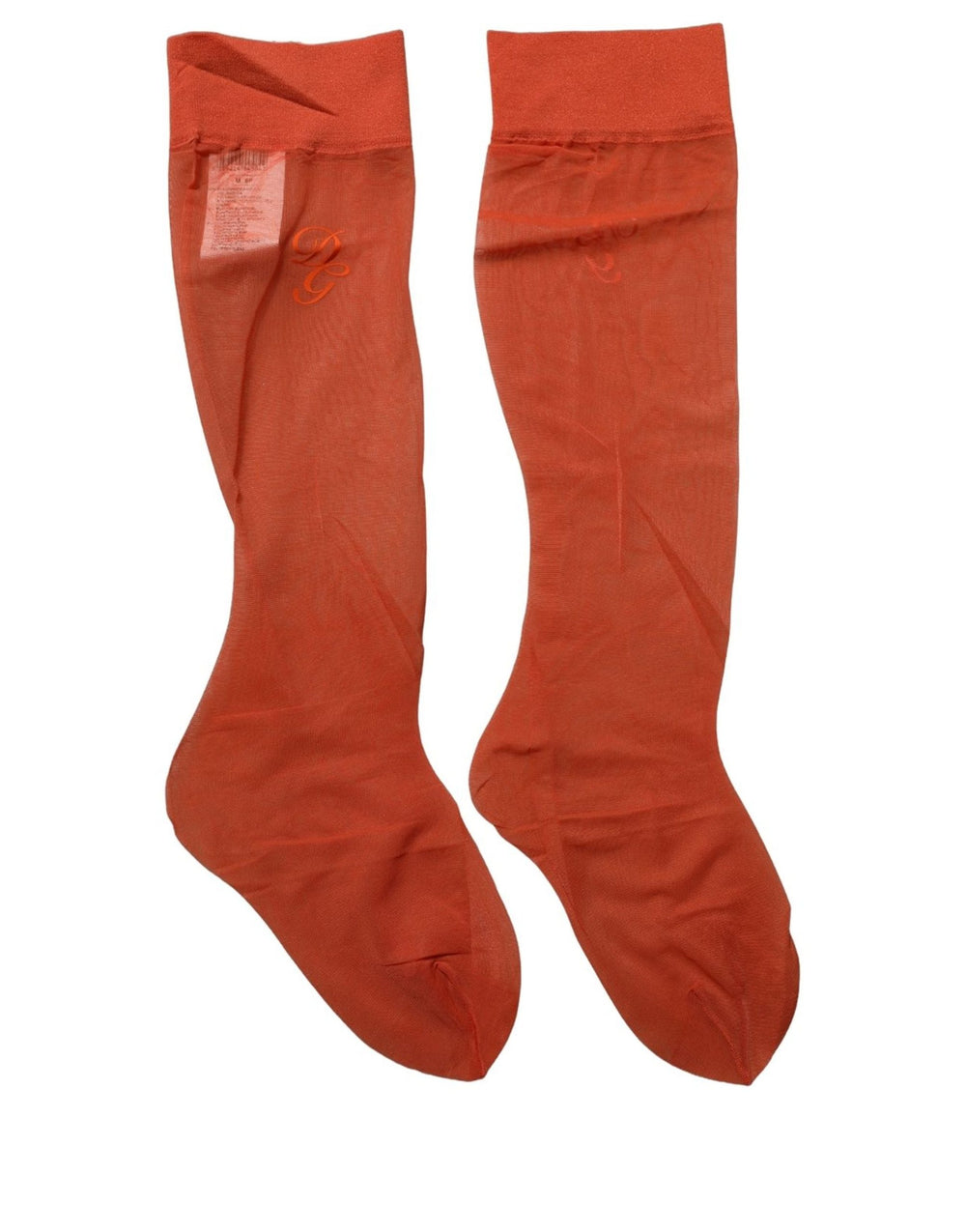 Dolce & Gabbana | Orange Knee High Sheer Nylon Accessory Socks