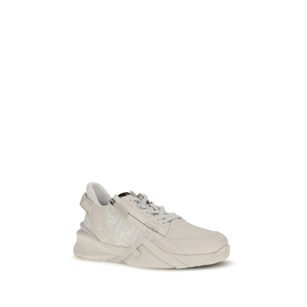 Fendi | White Calf Leather Bos Taurus Athletic Sneakers