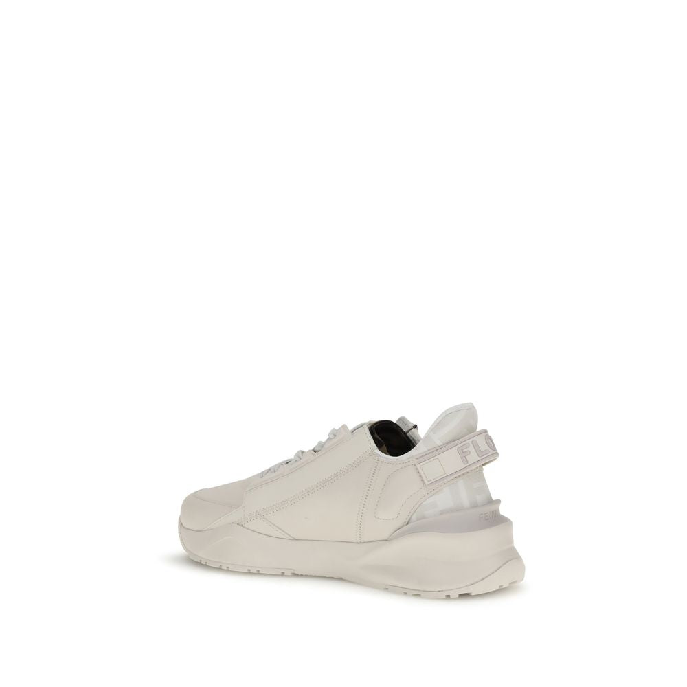 Fendi | White Calf Leather Bos Taurus Athletic Sneakers