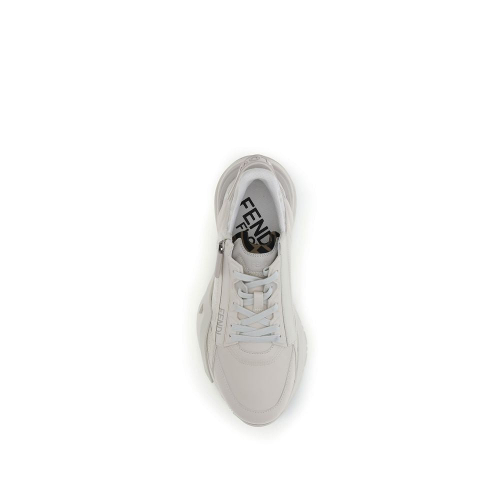 Fendi | White Calf Leather Bos Taurus Athletic Sneakers