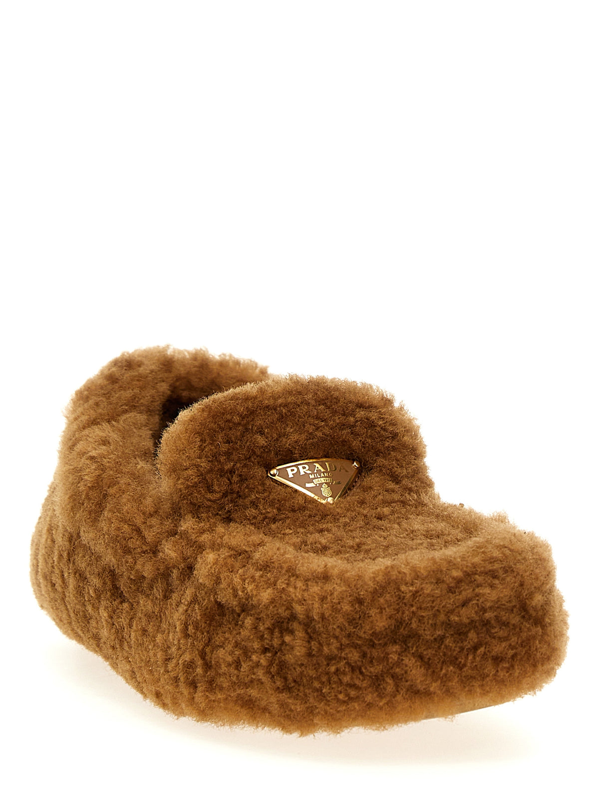 Prada | Brown Lamb Leather Slip-On Loafers
