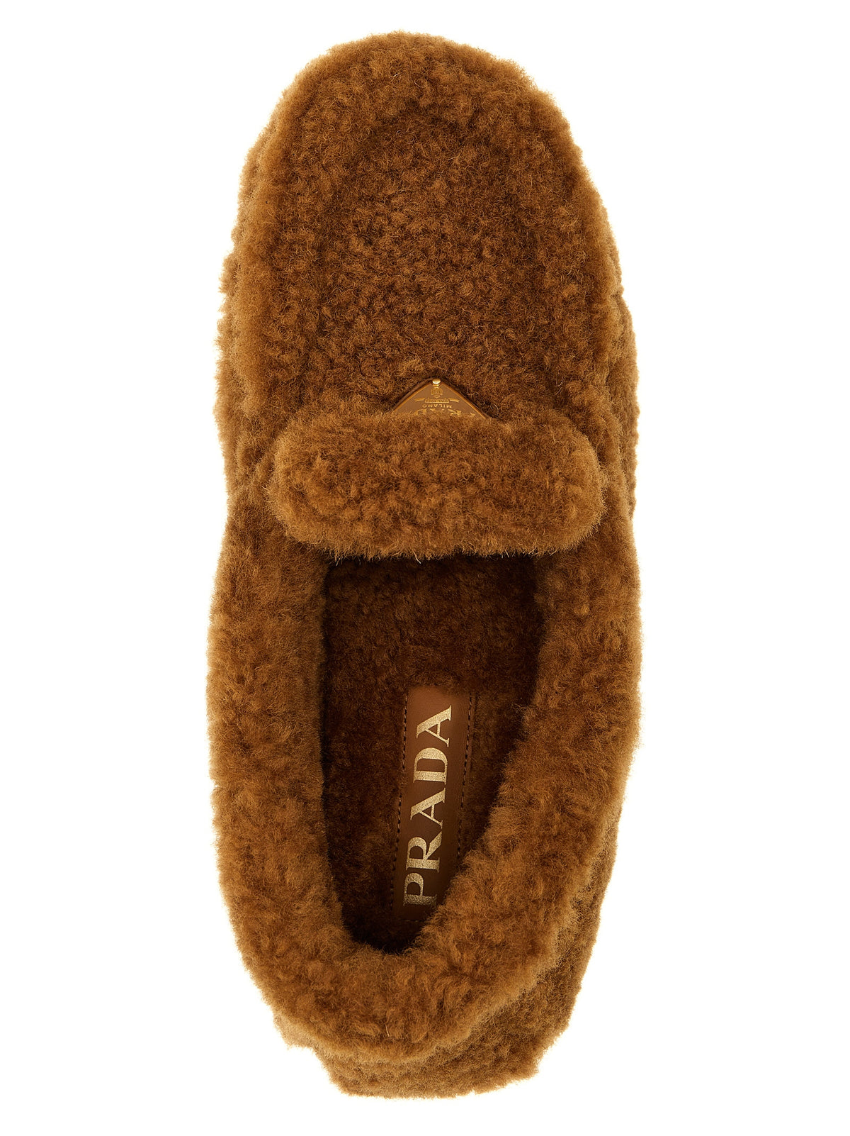 Prada | Brown Lamb Leather Slip-On Loafers
