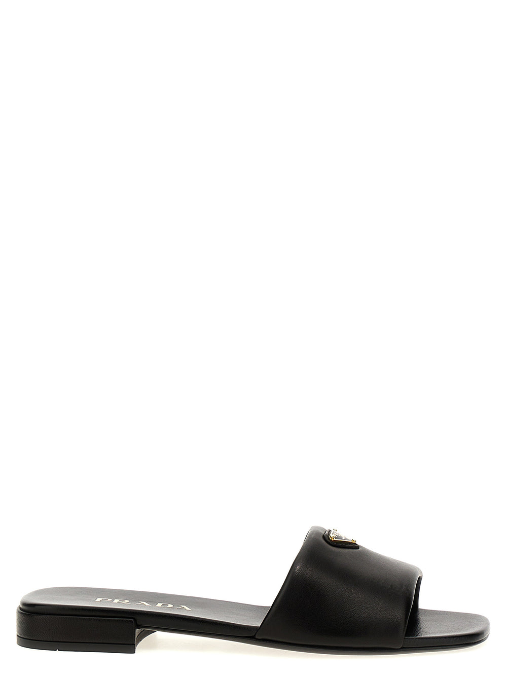 Prada | Black Lamb Leather Slides