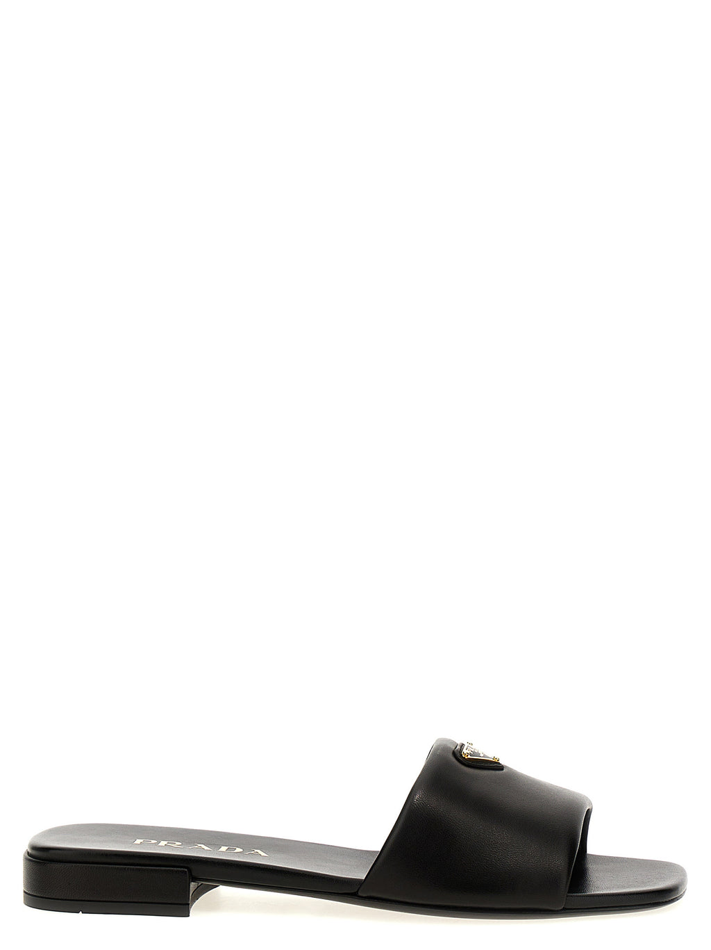 Prada | Black Lamb Leather Slides