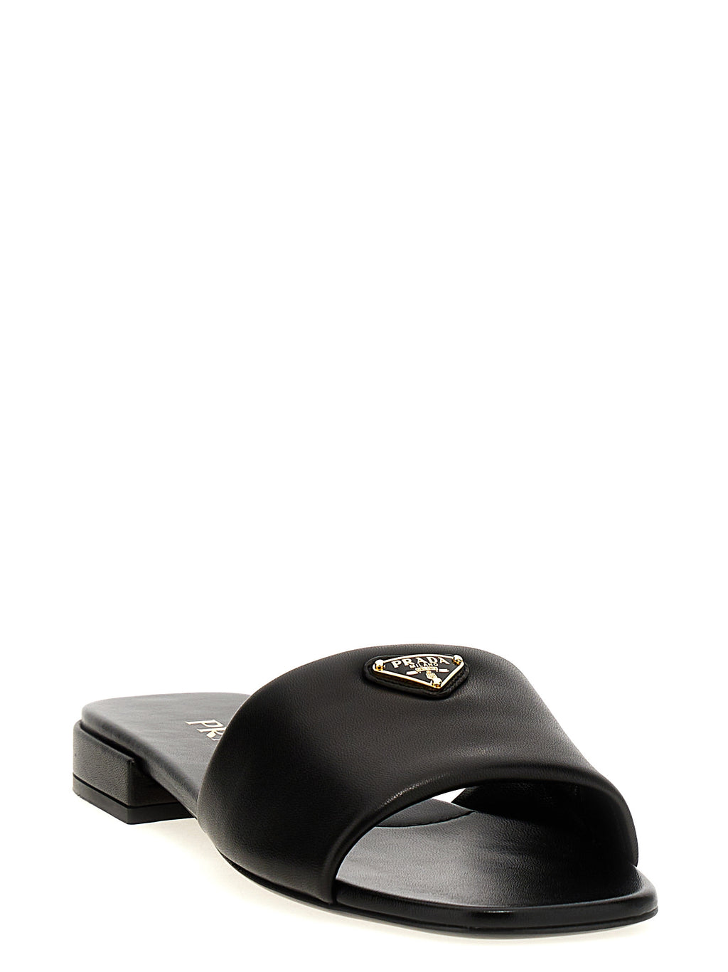 Prada | Black Lamb Leather Slides