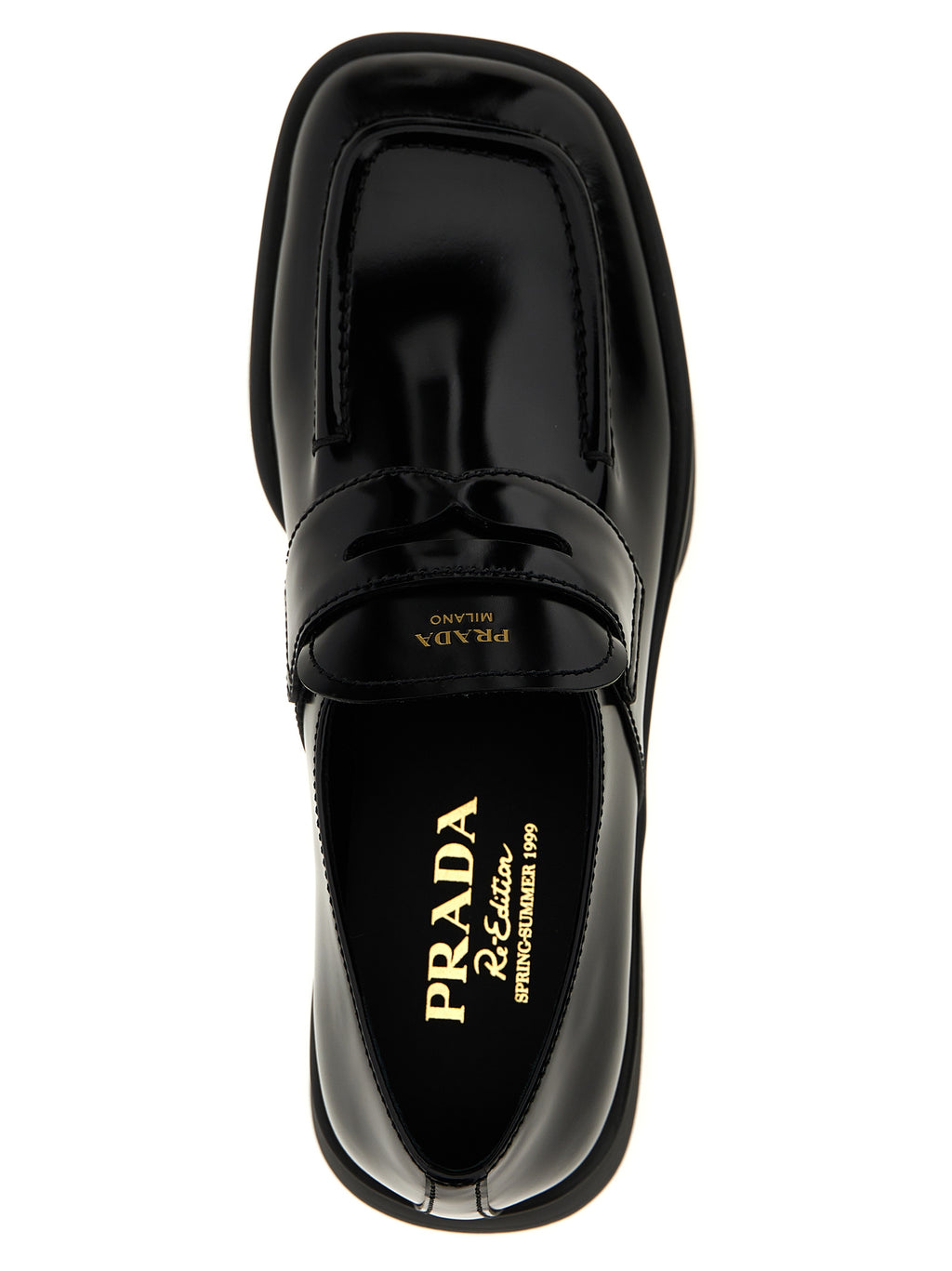 Prada | Black Calfskin Slip-On Loafers