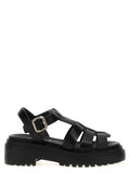 Prada | Black Calfskin Flat Sandals