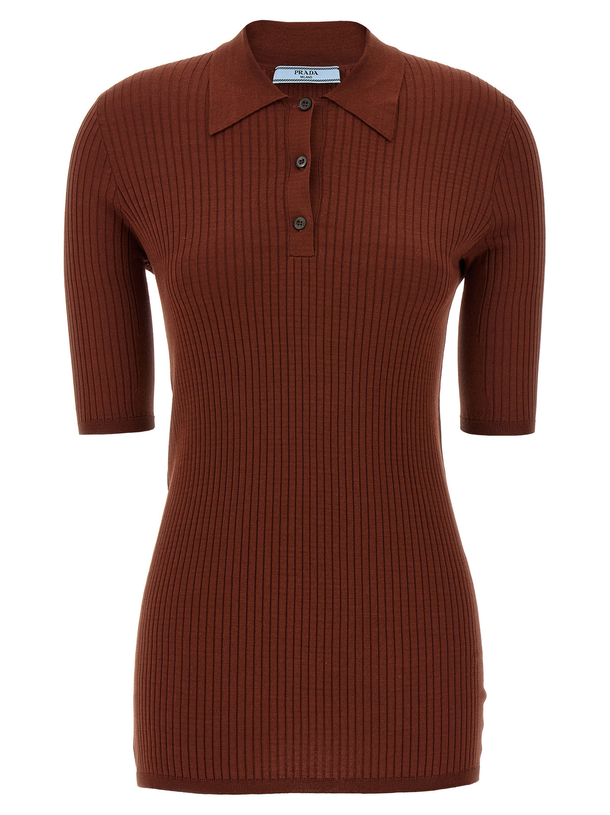 Prada | Brown Cotton Polo Shirt
