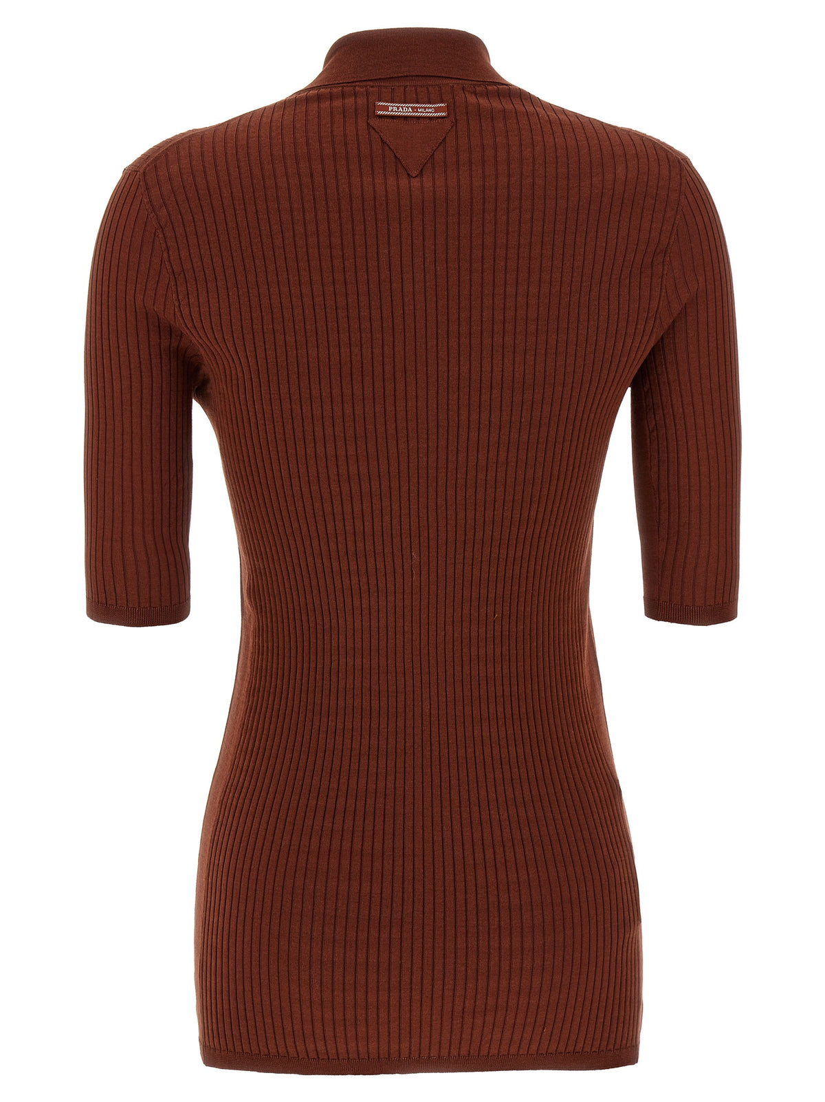 Prada | Brown Cotton Polo Shirt