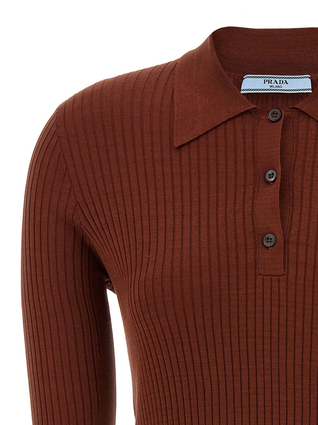 Prada | Brown Cotton Polo Shirt