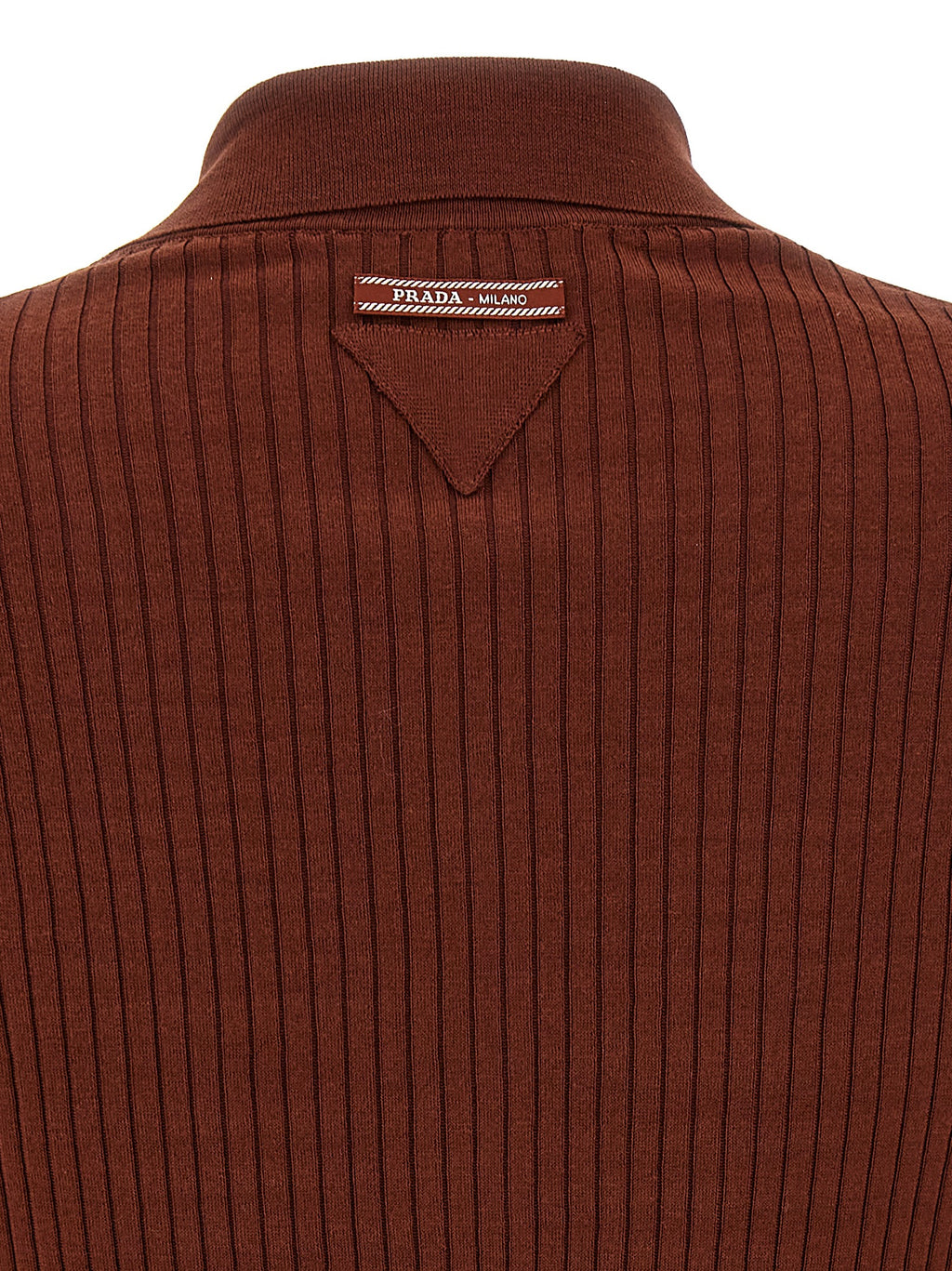 Prada | Brown Cotton Polo Shirt