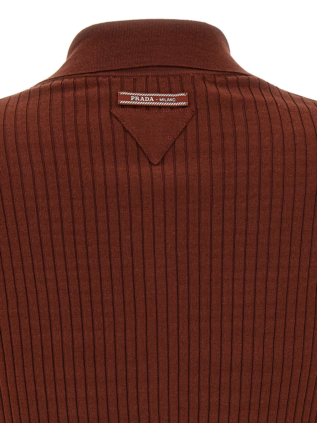 Prada | Brown Cotton Polo Shirt
