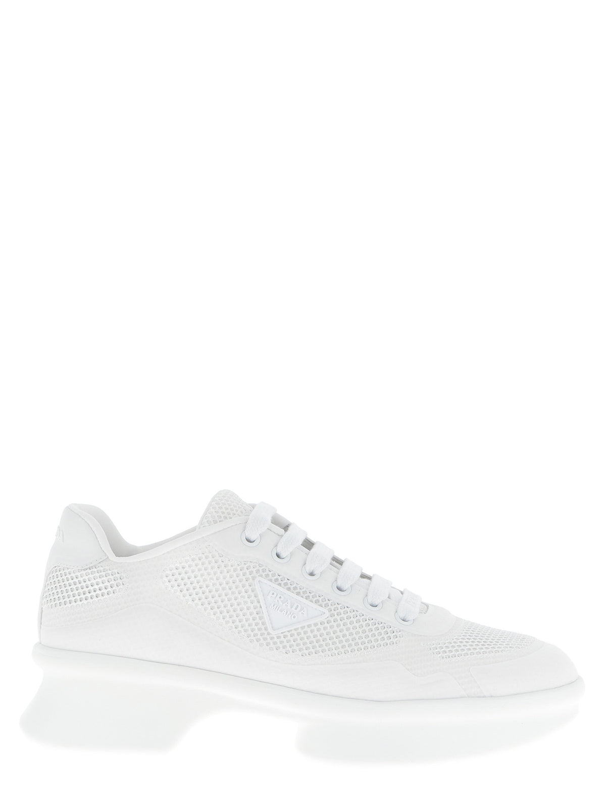 Prada | White Polyester Athletic Sneakers