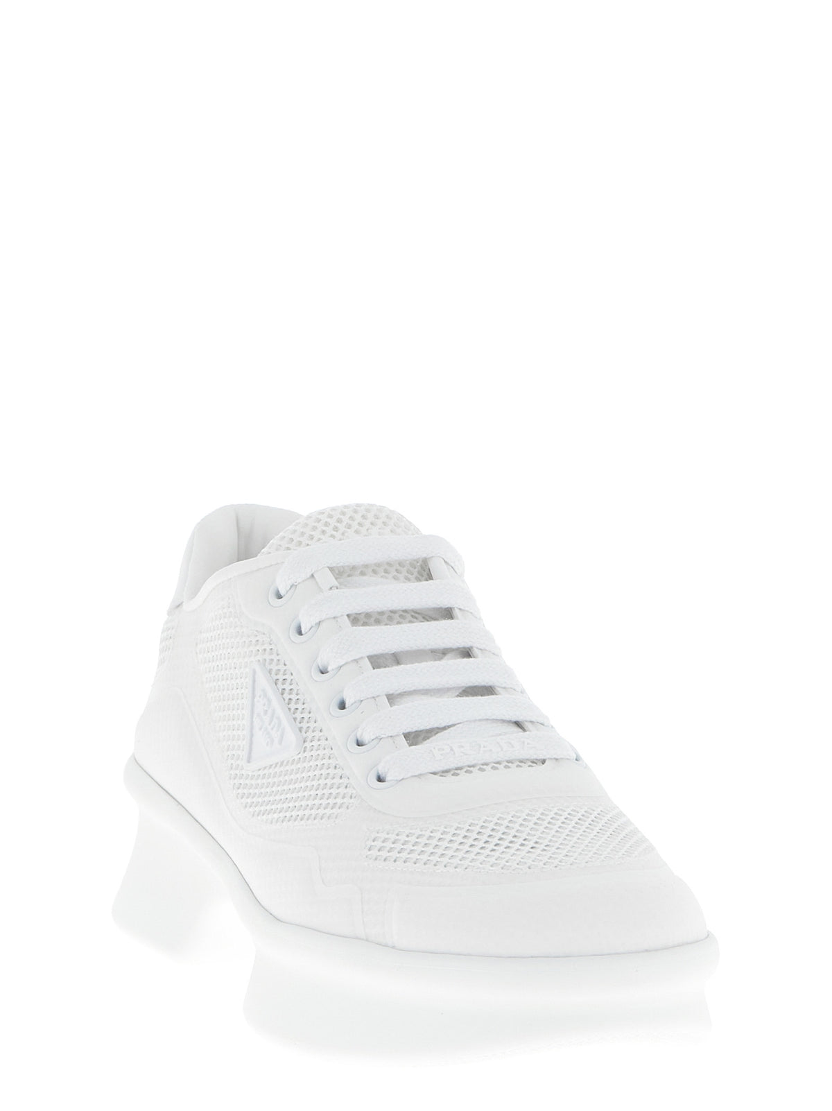 Prada | White Polyester Athletic Sneakers
