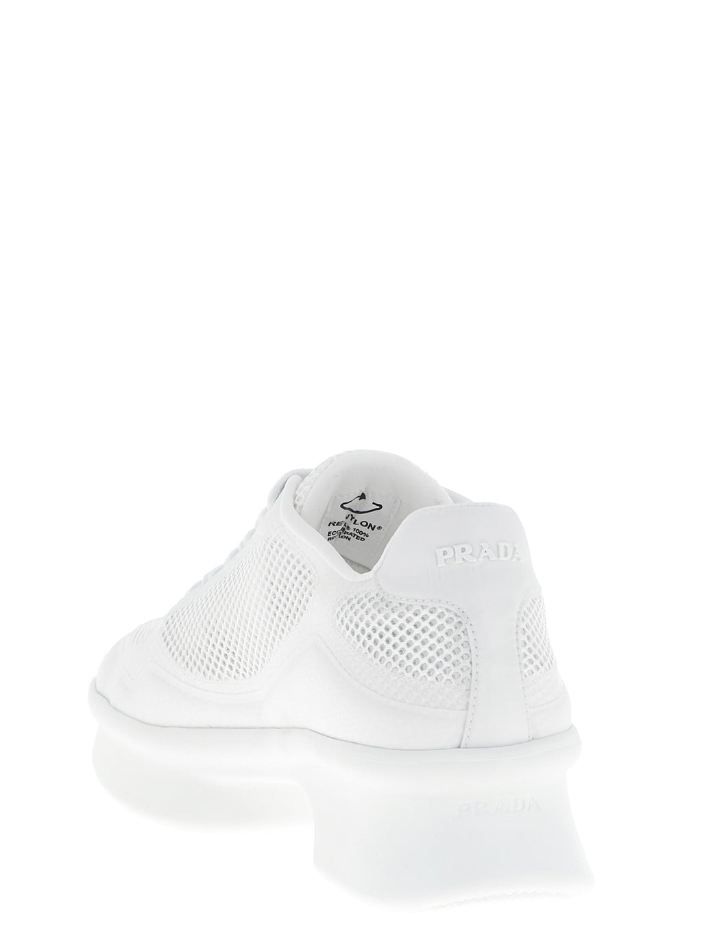 Prada | White Polyester Athletic Sneakers