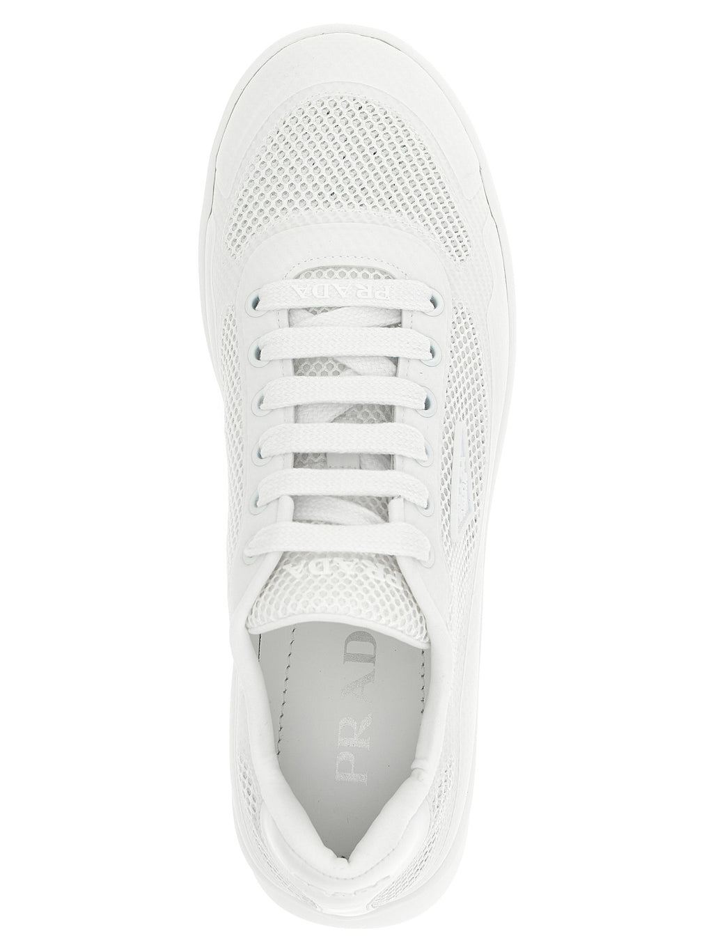 Prada | White Polyester Athletic Sneakers
