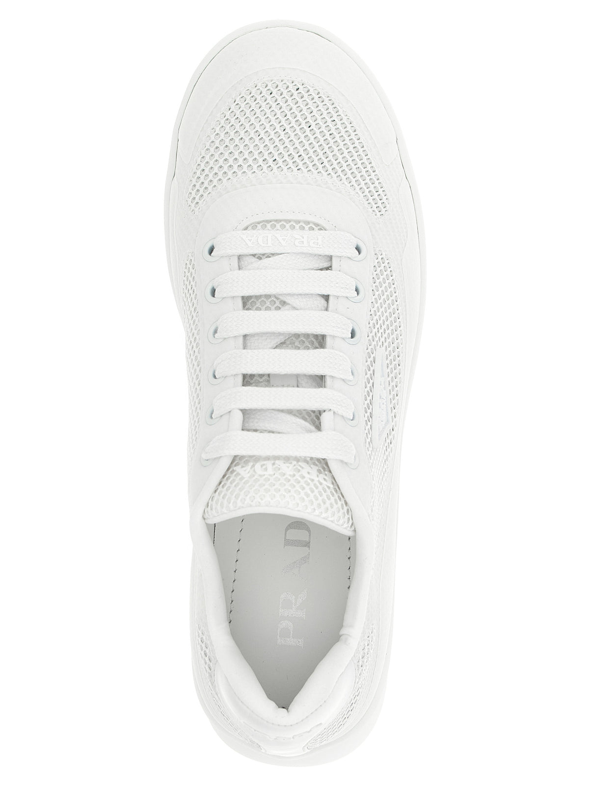 Prada | White Polyester Athletic Sneakers