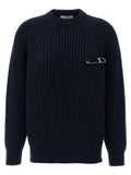 Prada | Blue Virgin Wool Cardigan