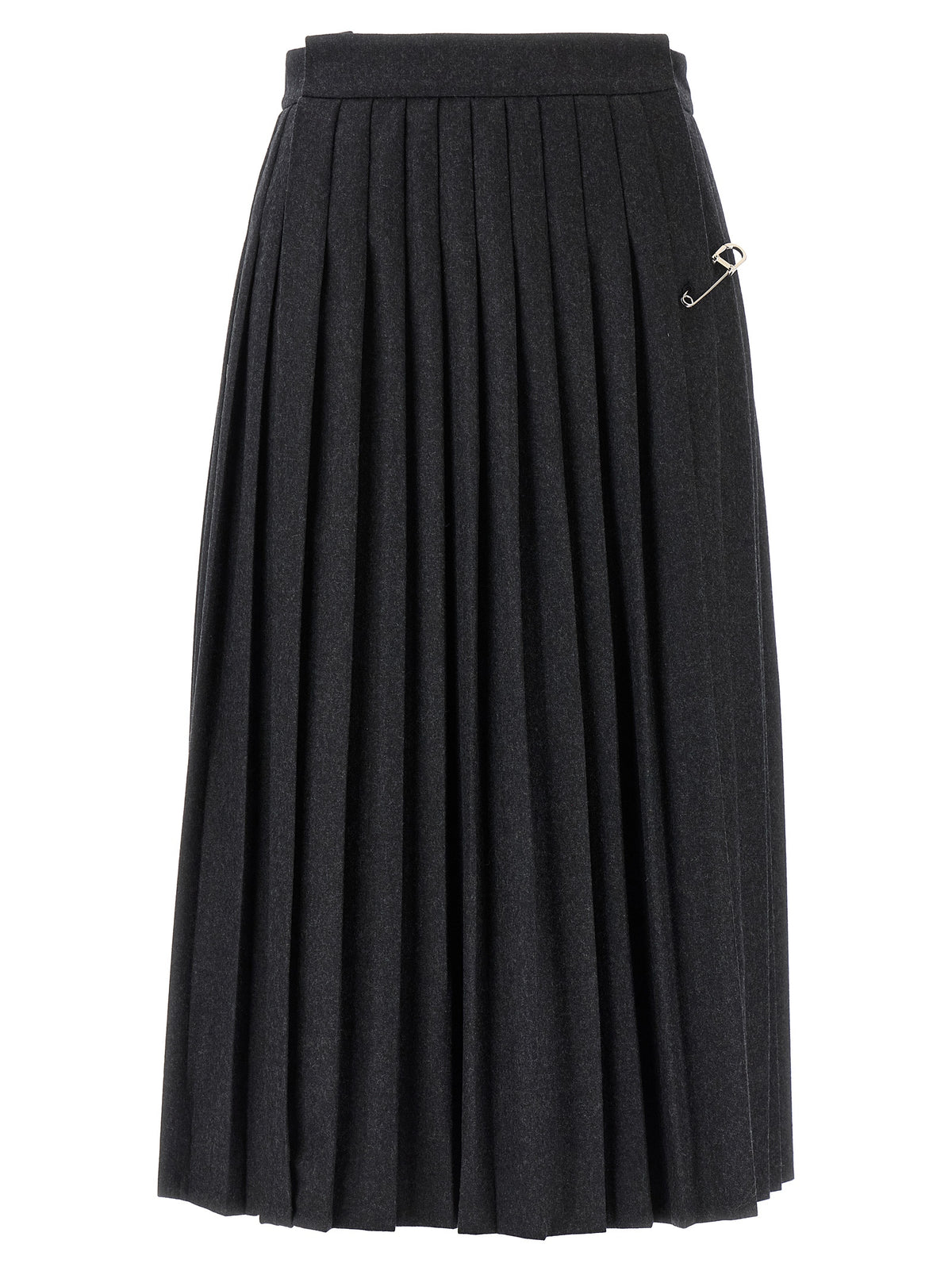 Prada | Gray Virgin Wool Midi Skirt