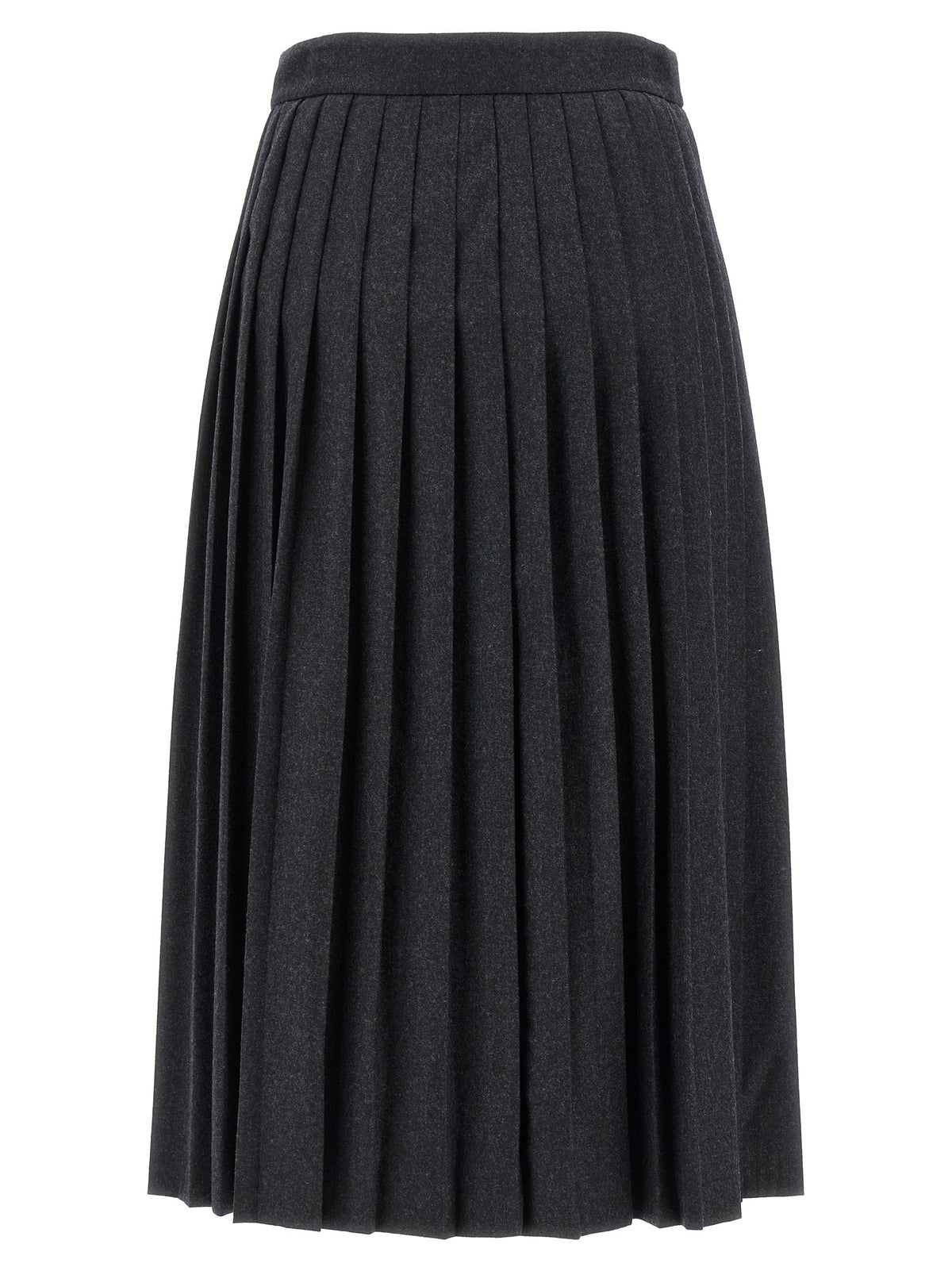 Prada | Gray Virgin Wool Midi Skirt