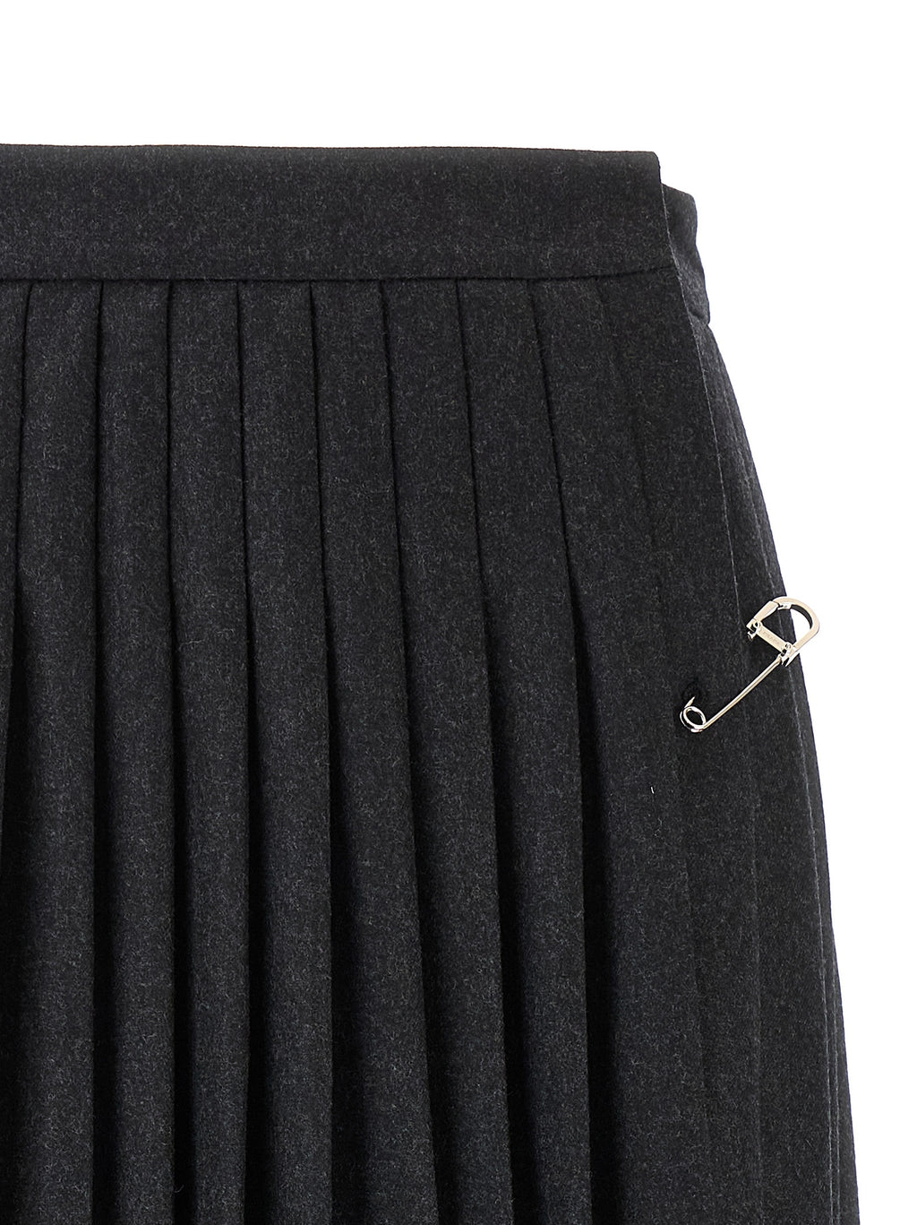 Prada | Gray Virgin Wool Midi Skirt