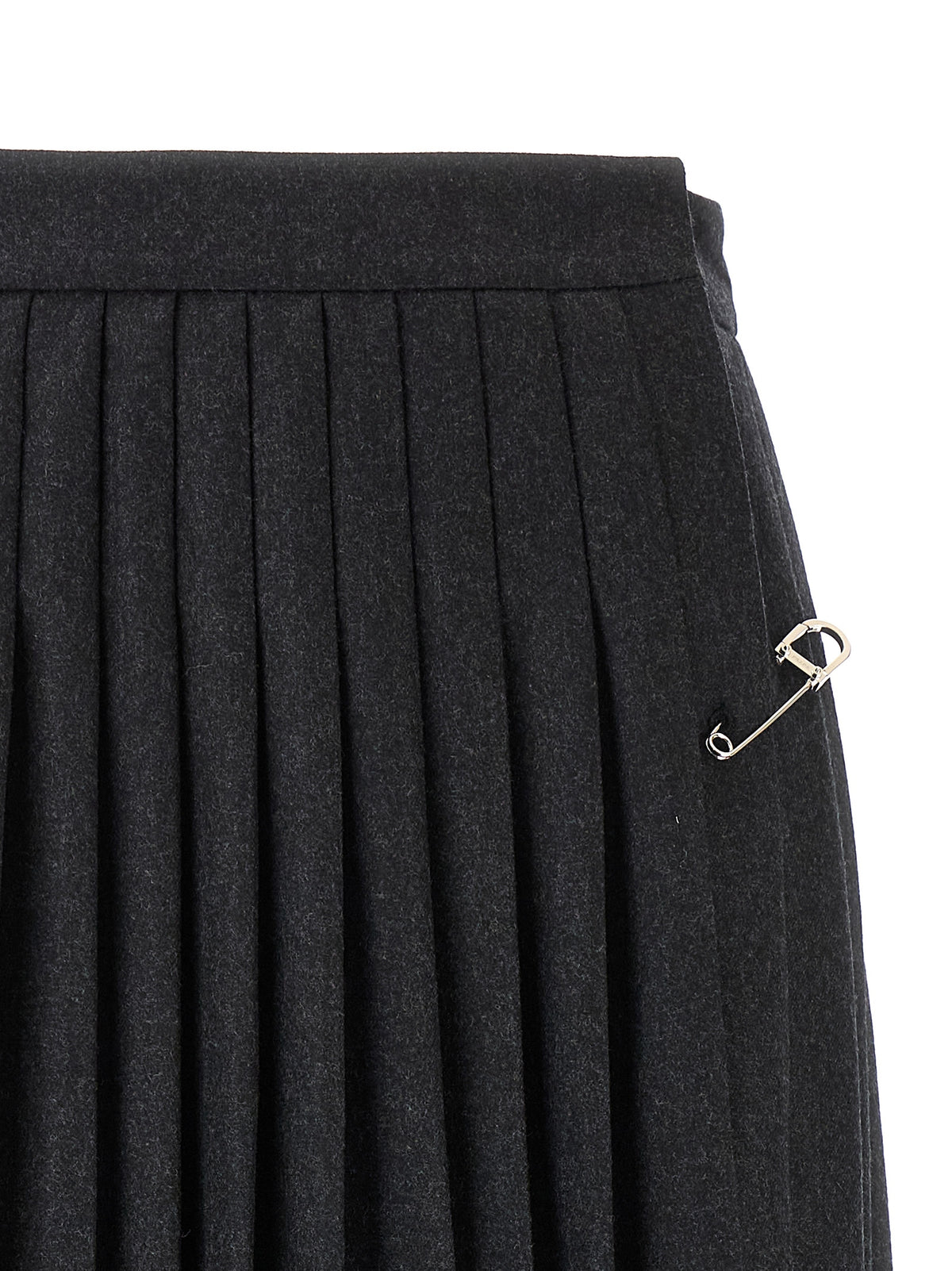 Prada | Gray Virgin Wool Midi Skirt