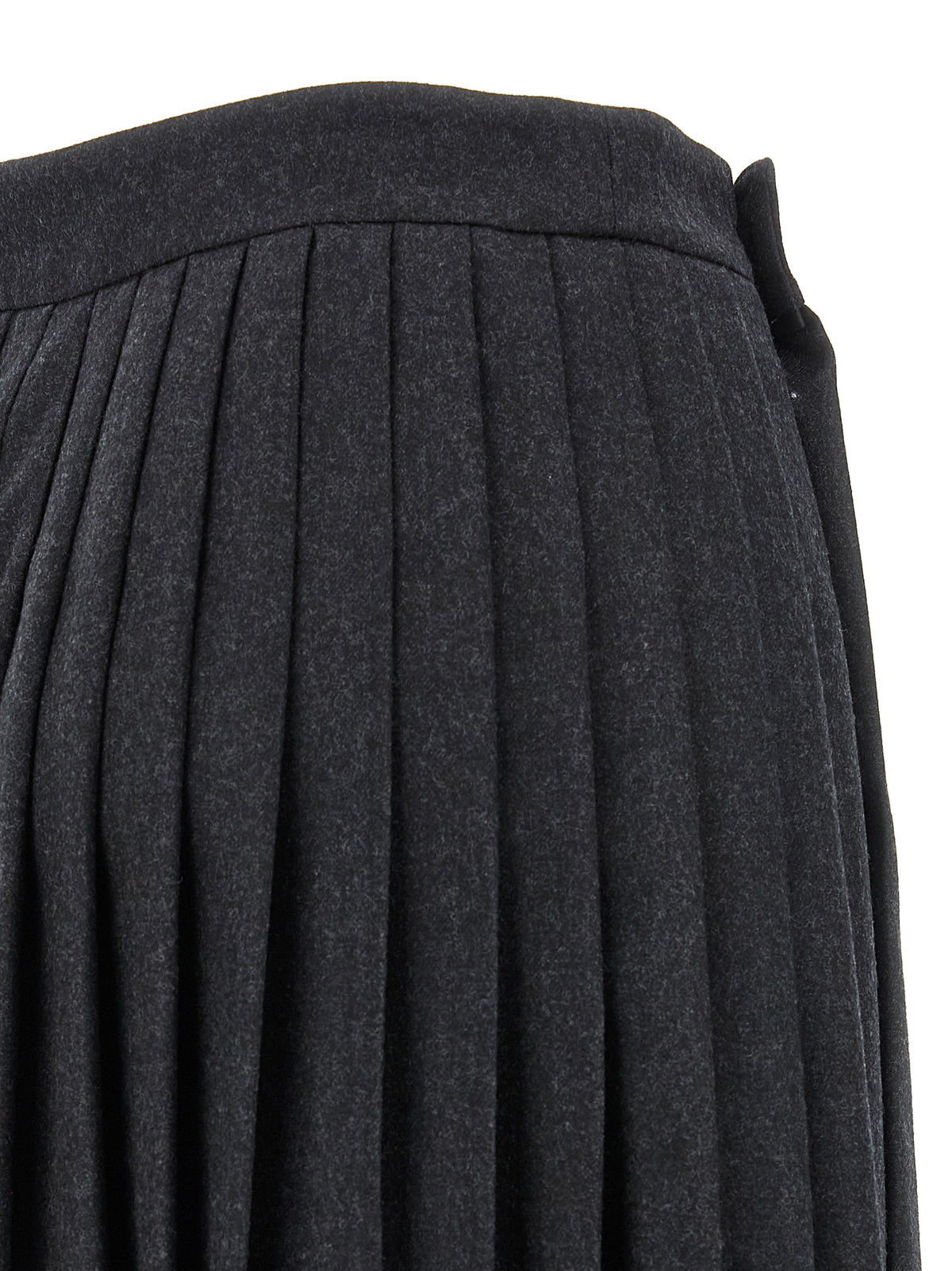 Prada | Gray Virgin Wool Midi Skirt