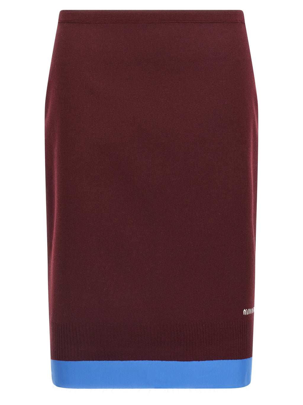 Miu Miu | Bordeaux Virgin Wool Midi Skirt