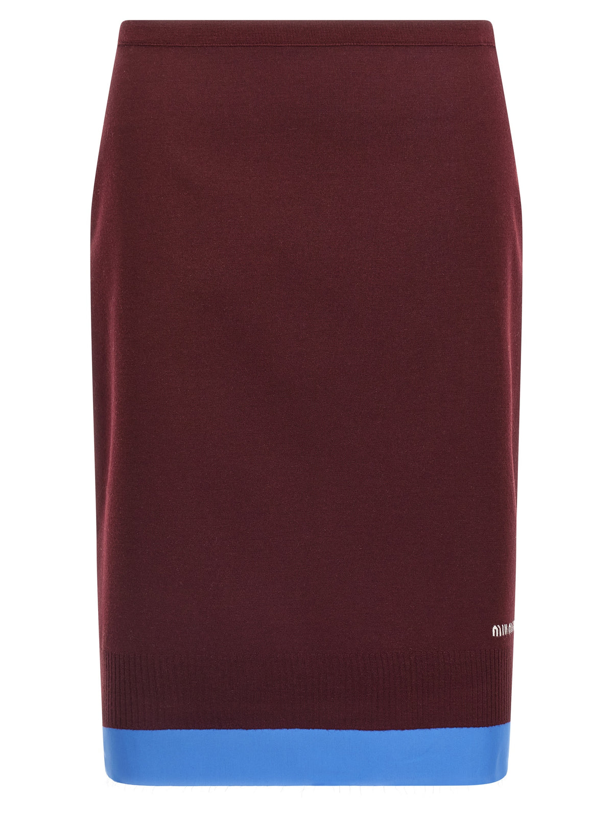 Miu Miu | Bordeaux Virgin Wool Midi Skirt