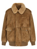 Prada | Beige Lamb Leather Bomber