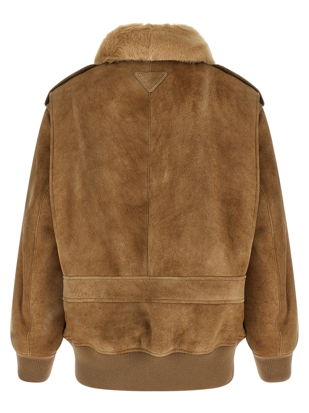 Prada | Beige Lamb Leather Bomber