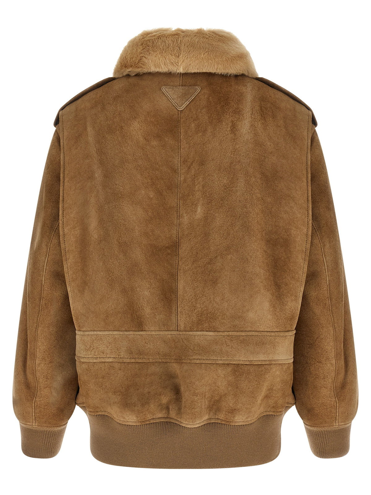 Prada | Beige Lamb Leather Bomber