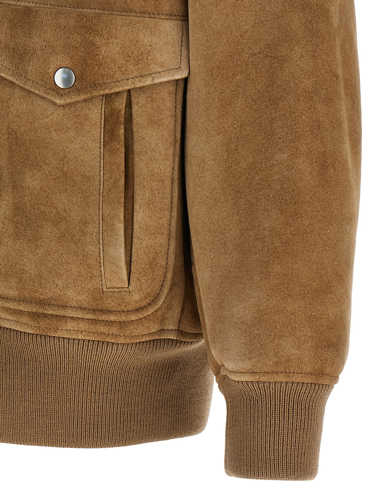 Prada | Beige Lamb Leather Bomber